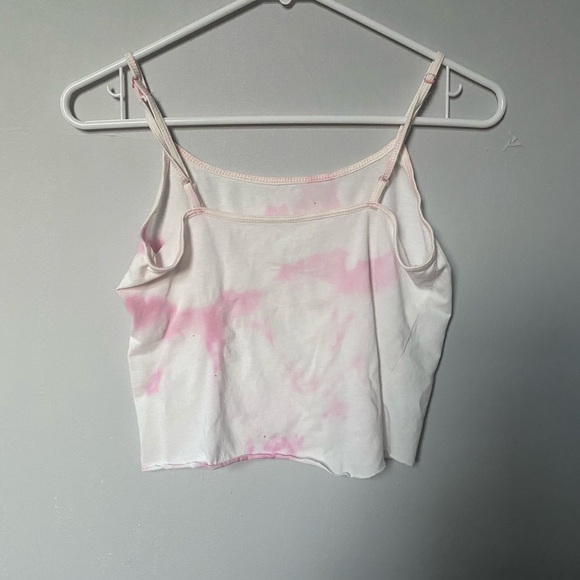 Light Pink Tie-Dyed Cropped Tank Top - Picture 2 of 2